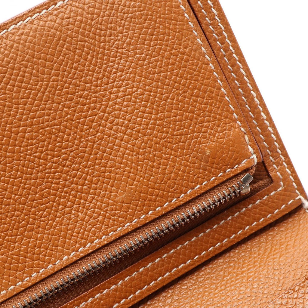 Hermes Bifold Wallet Bearn Souffle Gold Leather Calf — view 8