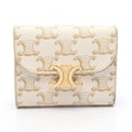 Celine Trifold Wallet Triomphe Small Flap White
