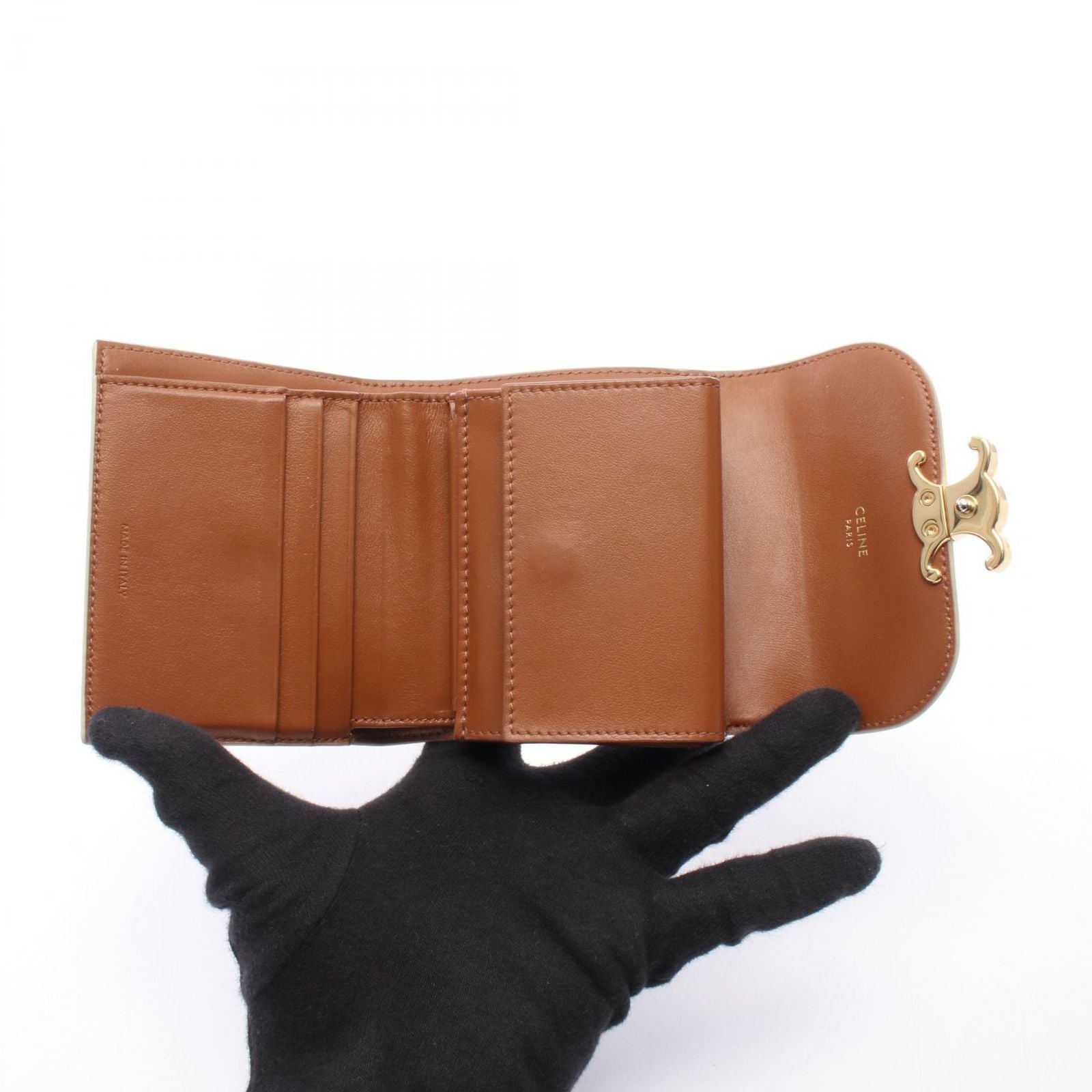 Celine Trifold Wallet Triomphe Small Flap White — view 3