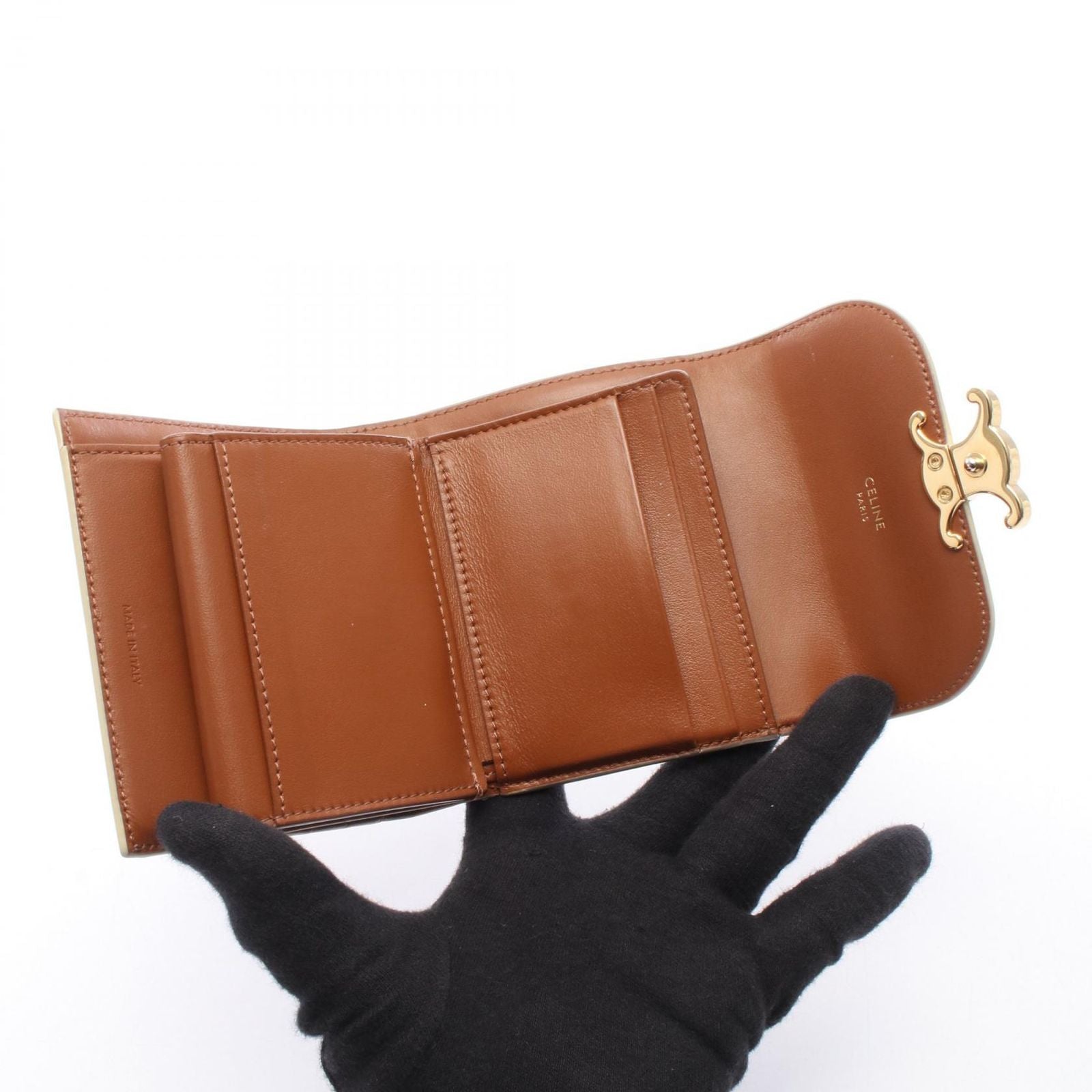 Celine Trifold Wallet Triomphe Small Flap White — view 4