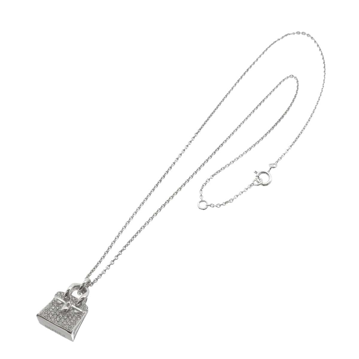 Hermes Amulet Birkin Diamond Necklace 40 cm 18k WG — view 2