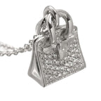 Hermes Amulet Birkin Diamond Necklace 40 cm 18k WG — view 5