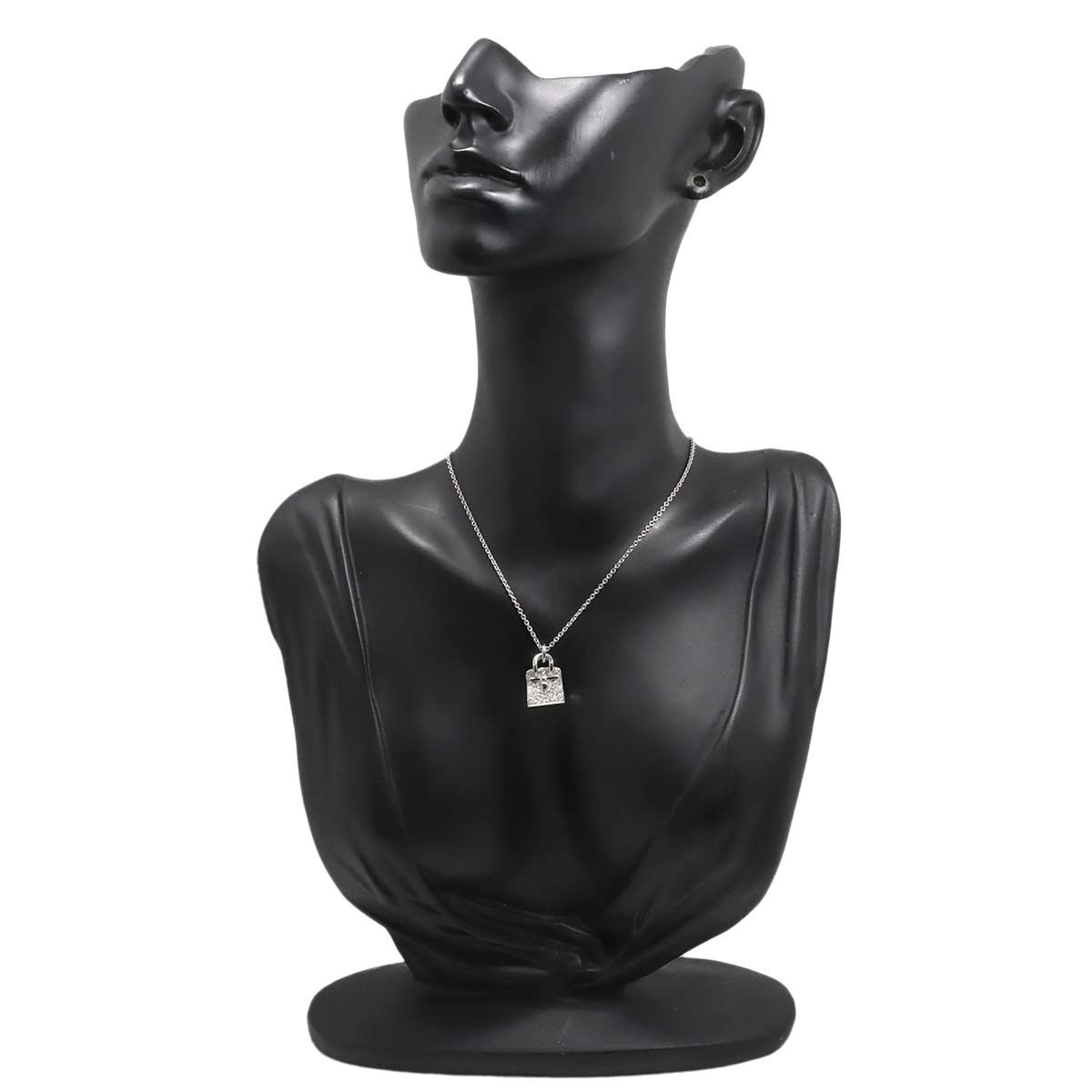 Hermes Amulet Birkin Diamond Necklace 40 cm 18k WG — view 7