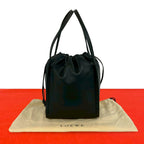 Loewe Vintage Anagram Logo Nappa Leather Drawstring Handbag Mini Tote Black