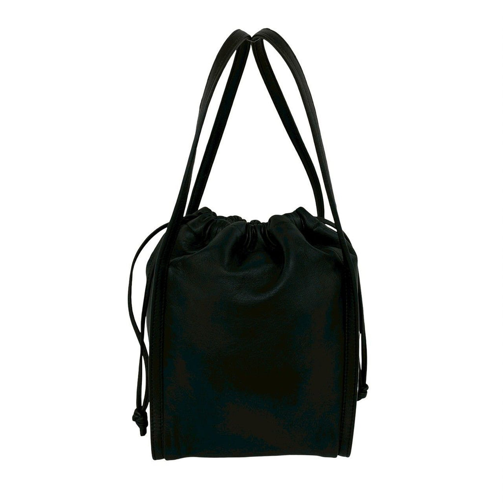 Loewe Vintage Anagram Logo Nappa Leather Drawstring Handbag Mini Tote Black — view 3
