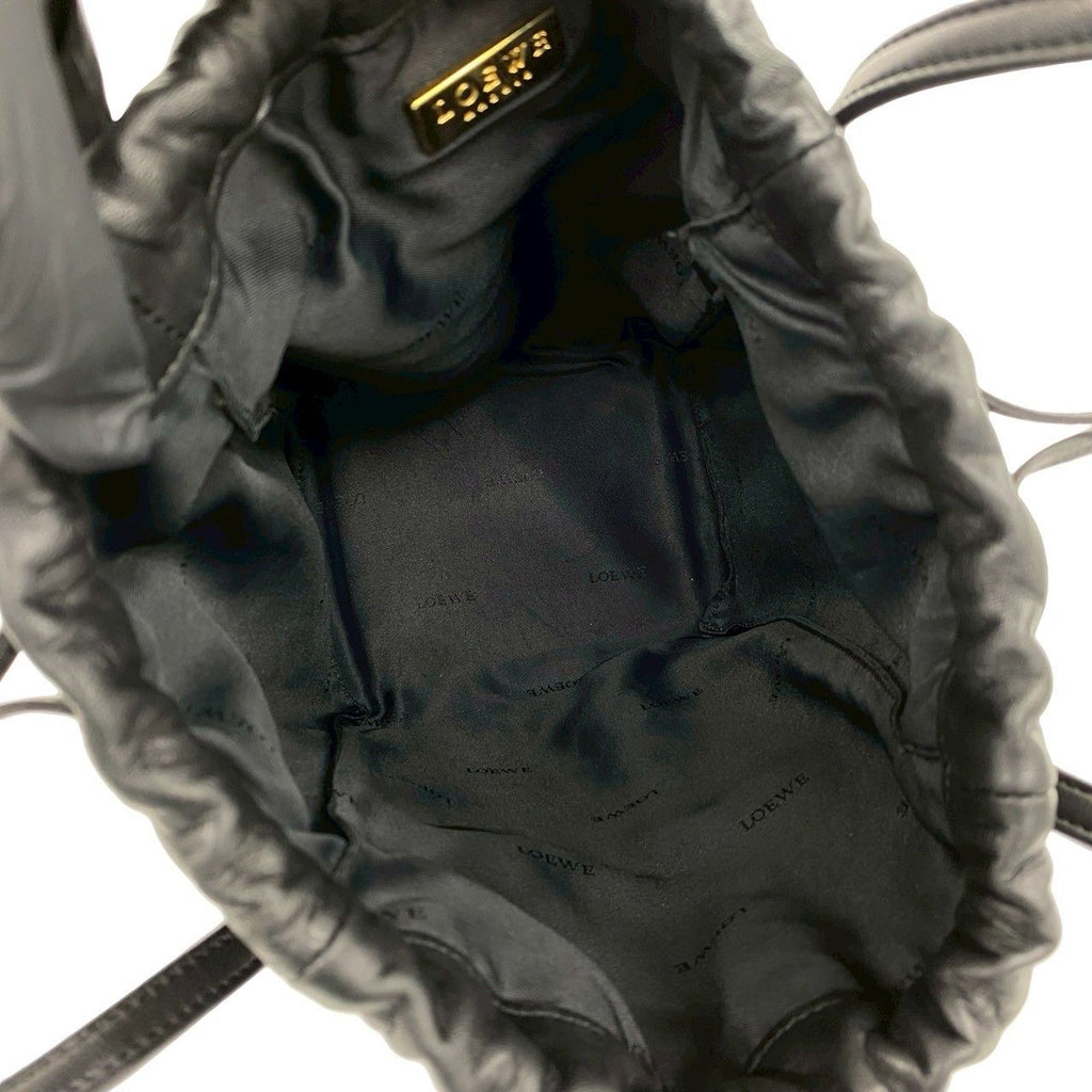 Loewe Vintage Anagram Logo Nappa Leather Drawstring Handbag Mini Tote Black — view 9