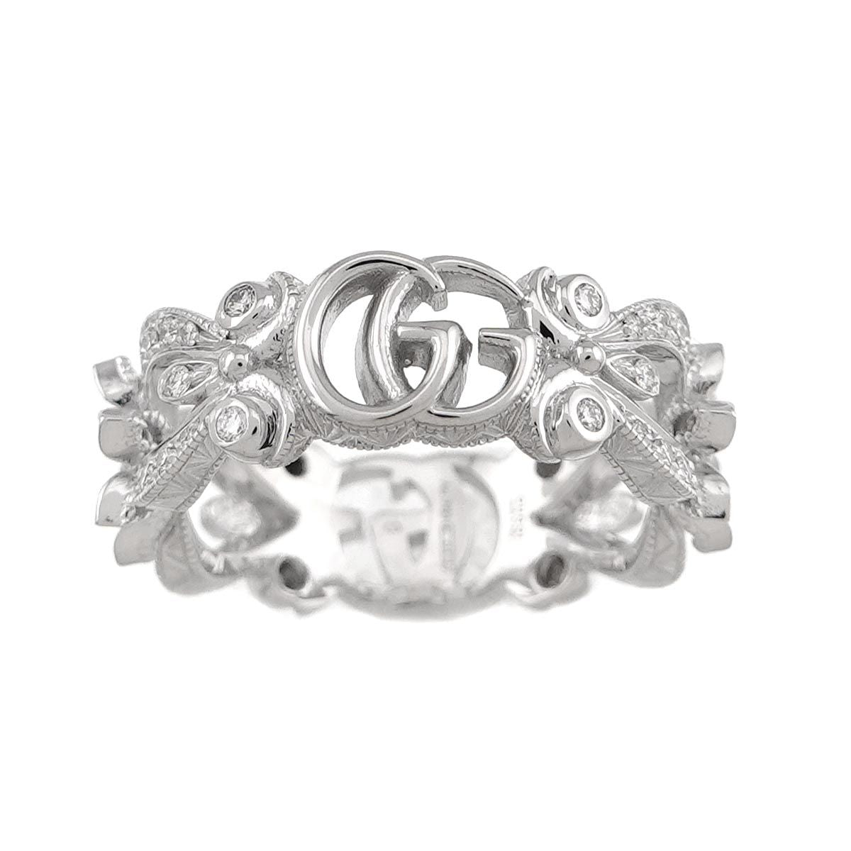 Gucci Flora Ring Diamond 18k WG White Gold — view 2