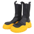 Bottega Veneta Tire Chelsea Boots Shoes Black Orange