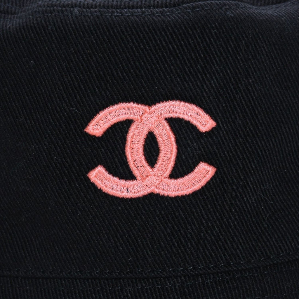 Chanel CC Logo Hat Cotton Black Pink Multicolor — view 3