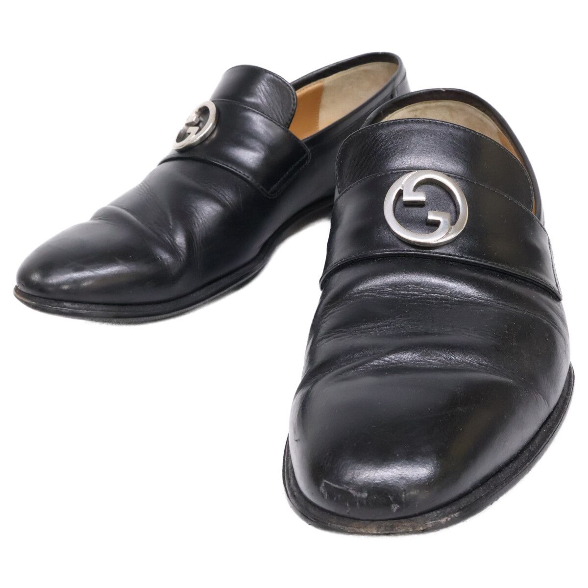 Gucci Interlocking Leather Loafers