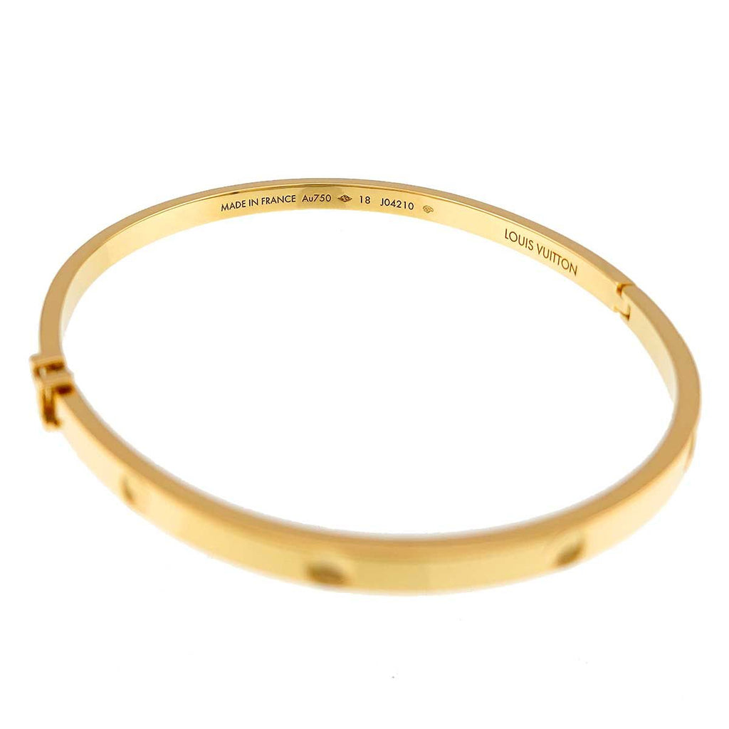 Louis Vuitton Empreinte 18 cm Bangle Bracelet 18k YG Yellow Gold — view 5