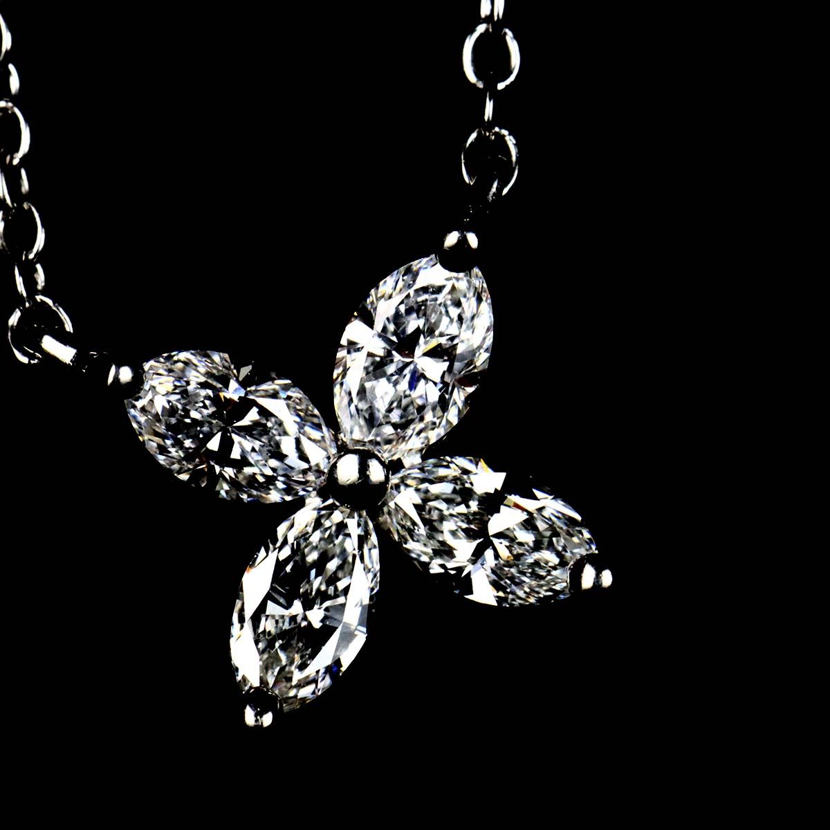 Tiffany & Co Victoria Diamond Necklace Small 41 cm Pt Platinum Flower — view 6