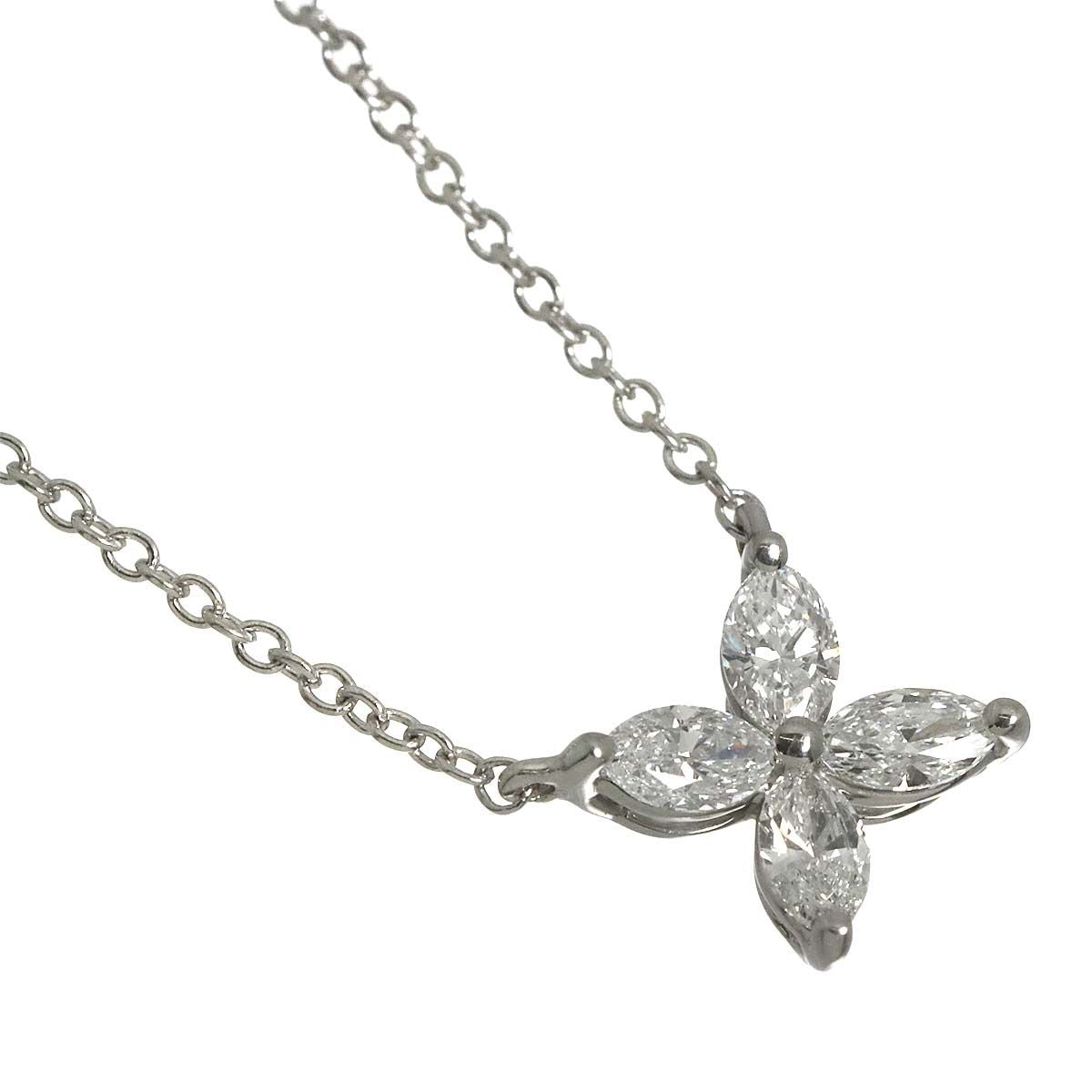 Tiffany & Co Victoria Diamond Necklace Small 41 cm Pt Platinum Flower — view 3