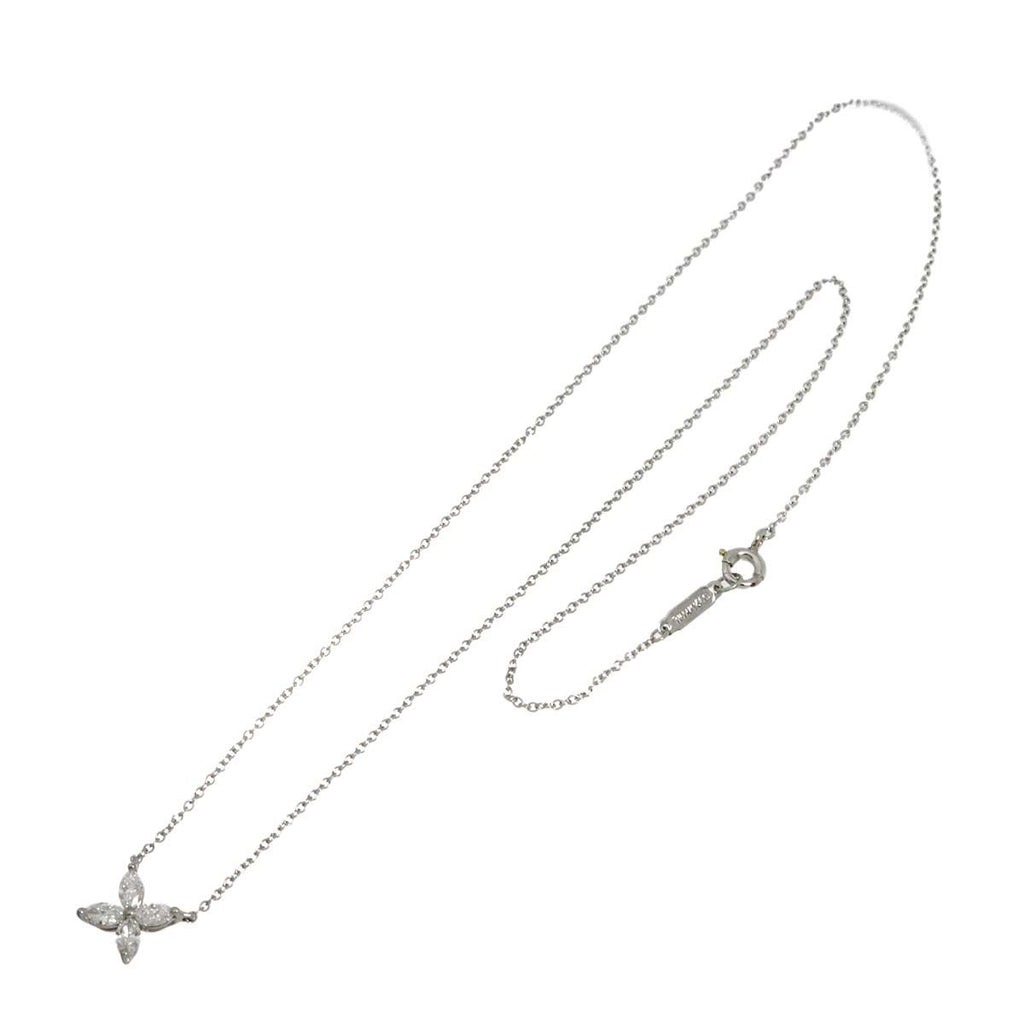 Tiffany & Co Victoria Diamond Necklace Small 41 cm Pt Platinum Flower — view 2