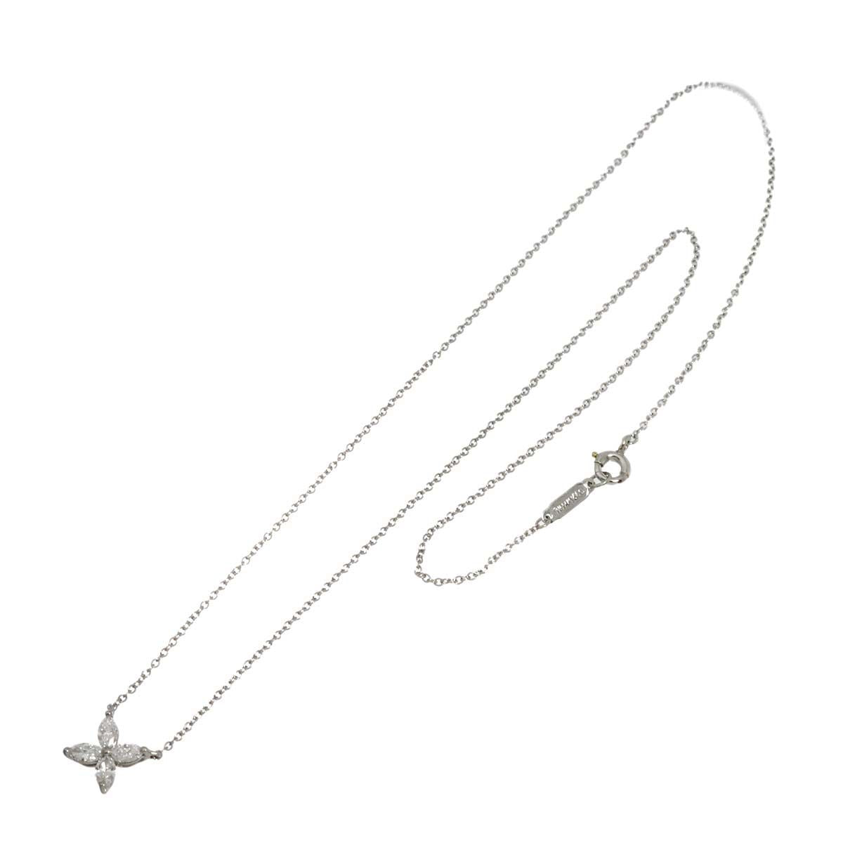 Tiffany & Co Victoria Diamond Necklace Small 41 cm Pt Platinum Flower — view 2