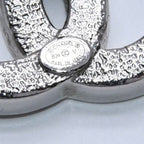 Chanel CC Logo Single Earrings 24 Rhinestone Silver Black Clear — view 8