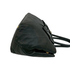 Prada Logo Ribbon Motif Leather Tote Boston Bag Black — view 6