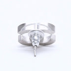 Chanel CC Logo Earrings 11 Rhinestone Metal Silver Clear — view 5