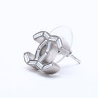 Chanel CC Logo Earrings 11 Rhinestone Metal Silver Clear — view 2