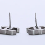 Chanel CC Logo Earrings 11 Rhinestone Metal Silver Clear — view 7