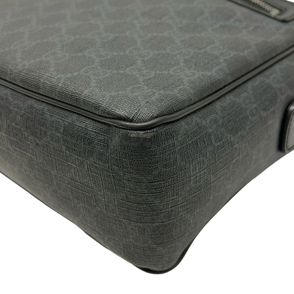 Gucci Shoulder Bag GG Pattern Black Dark Gray Leather — view 6