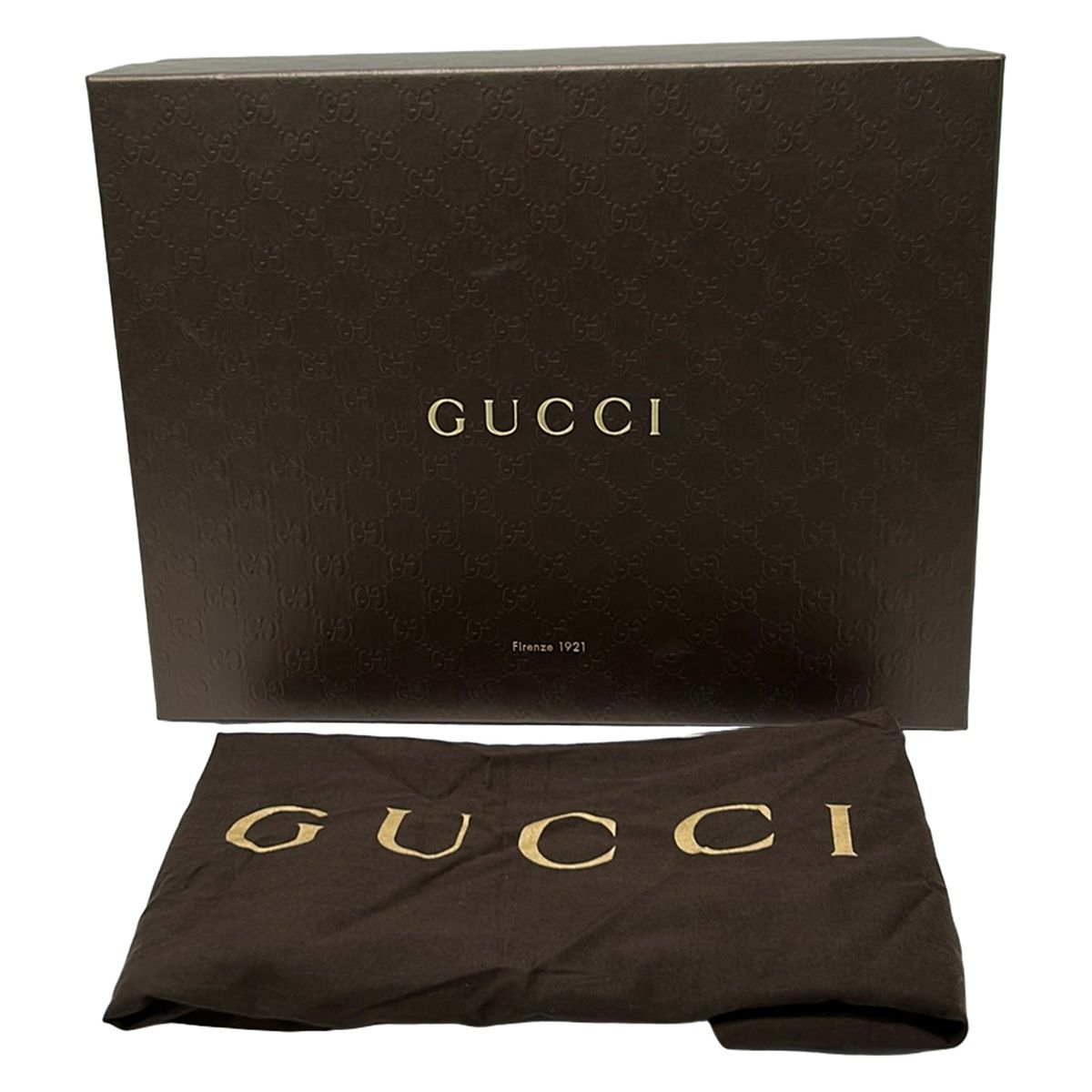 Gucci Shoulder Bag GG Pattern Black Dark Gray Leather — view 8