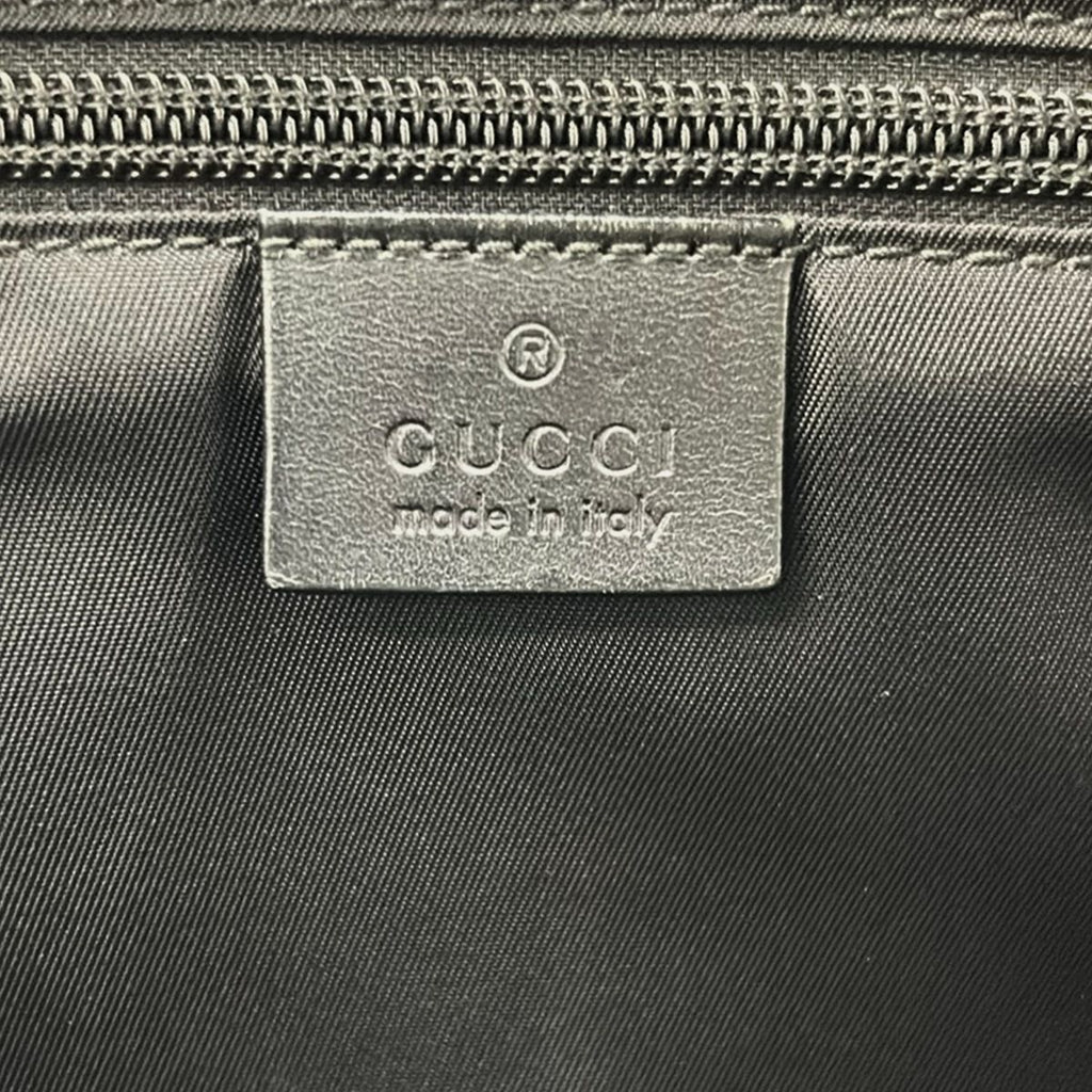 Gucci Shoulder Bag GG Pattern Black Dark Gray Leather — view 9