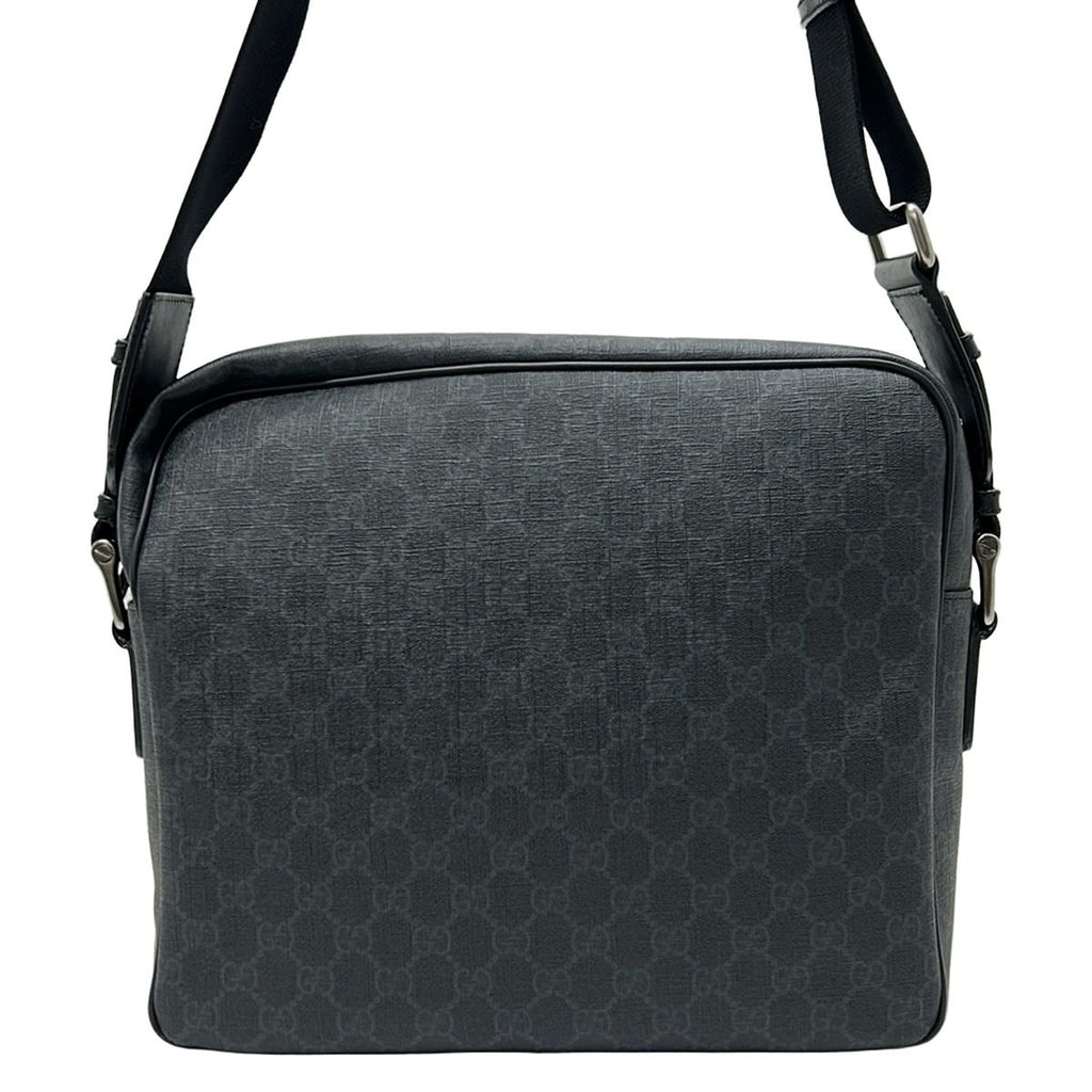 Gucci Shoulder Bag GG Pattern Black Dark Gray Leather — view 3