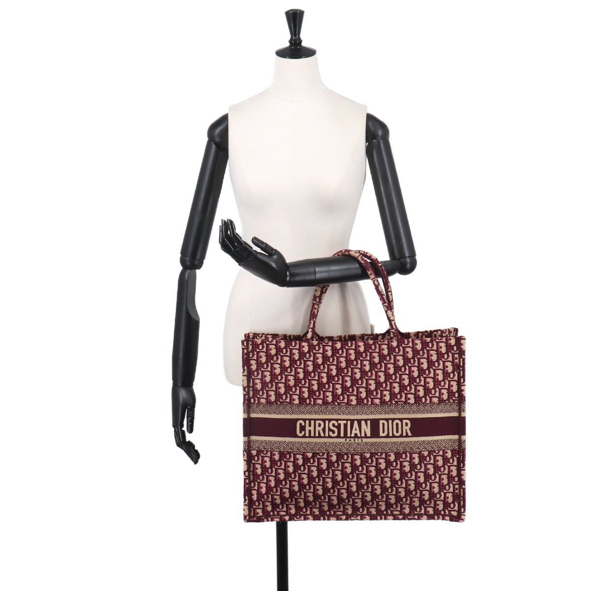 Dior Oblique Book Tote Large Canvas Bordeaux — view 9