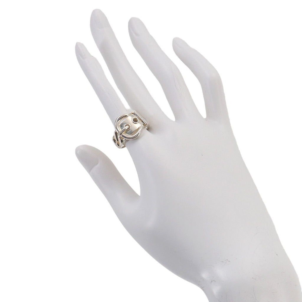 Hermes Book le Series Ring 925 Sterling Silver Buckle — view 4