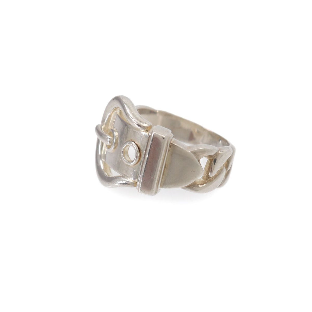 Hermes Book le Series Ring 925 Sterling Silver Buckle — view 2