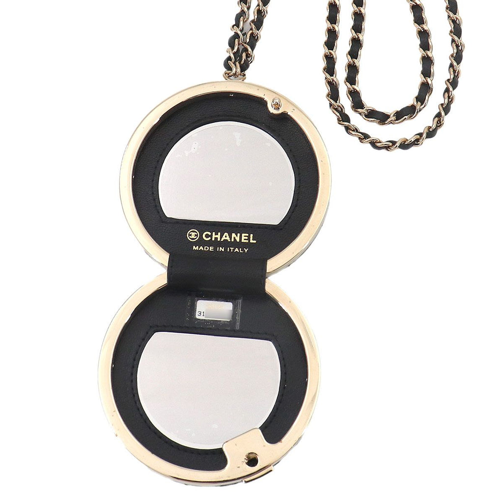 Chanel Quilted Chain Mirror Patent Leather Black Gold — view 6