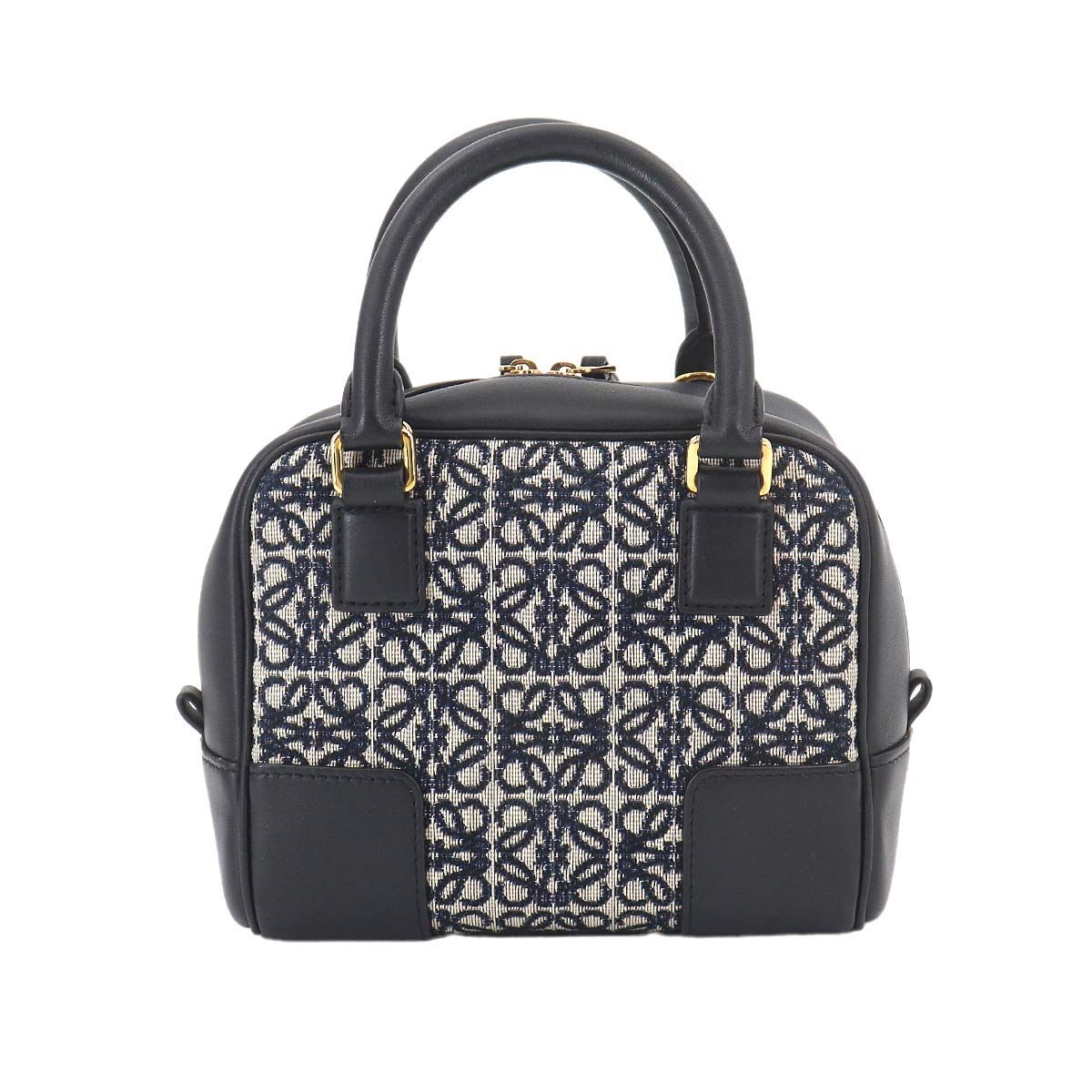 Loewe Amazona 16 Square 2-Way Bag Canvas Leather Black — view 3