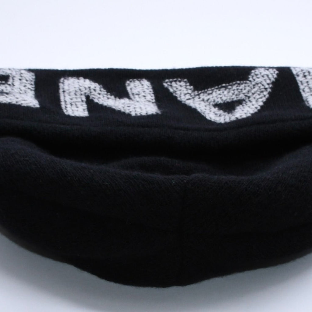 Chanel Beanie Knit Cap Black White Wool Cashmere $AP Bari Model Worn Hat — view 6