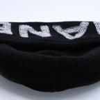 Chanel Beanie Knit Cap Black White Wool Cashmere $AP Bari Model Worn Hat — view 6