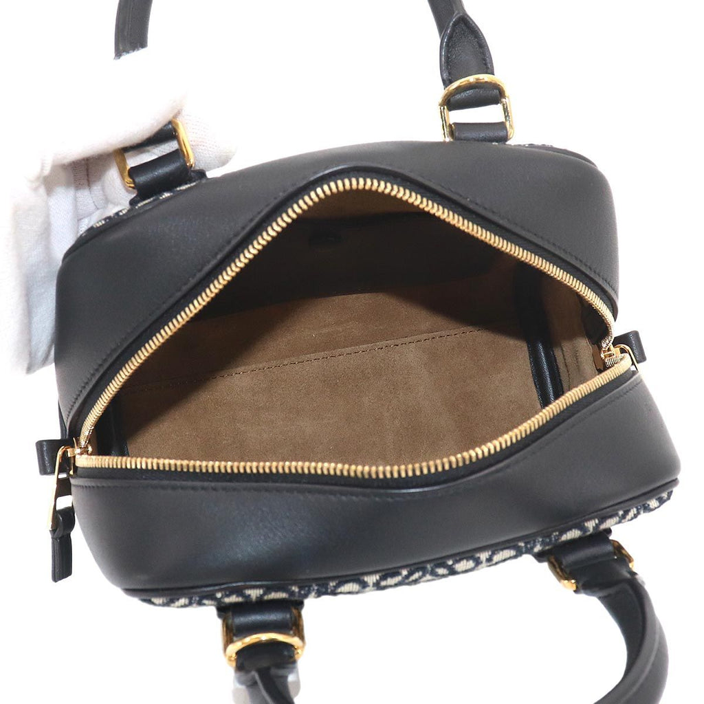 Loewe Amazona 16 Square 2-Way Bag Canvas Leather Black — view 6