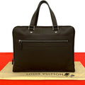 Louis Vuitton Taiga Leather Business Briefcase Handbag Brown