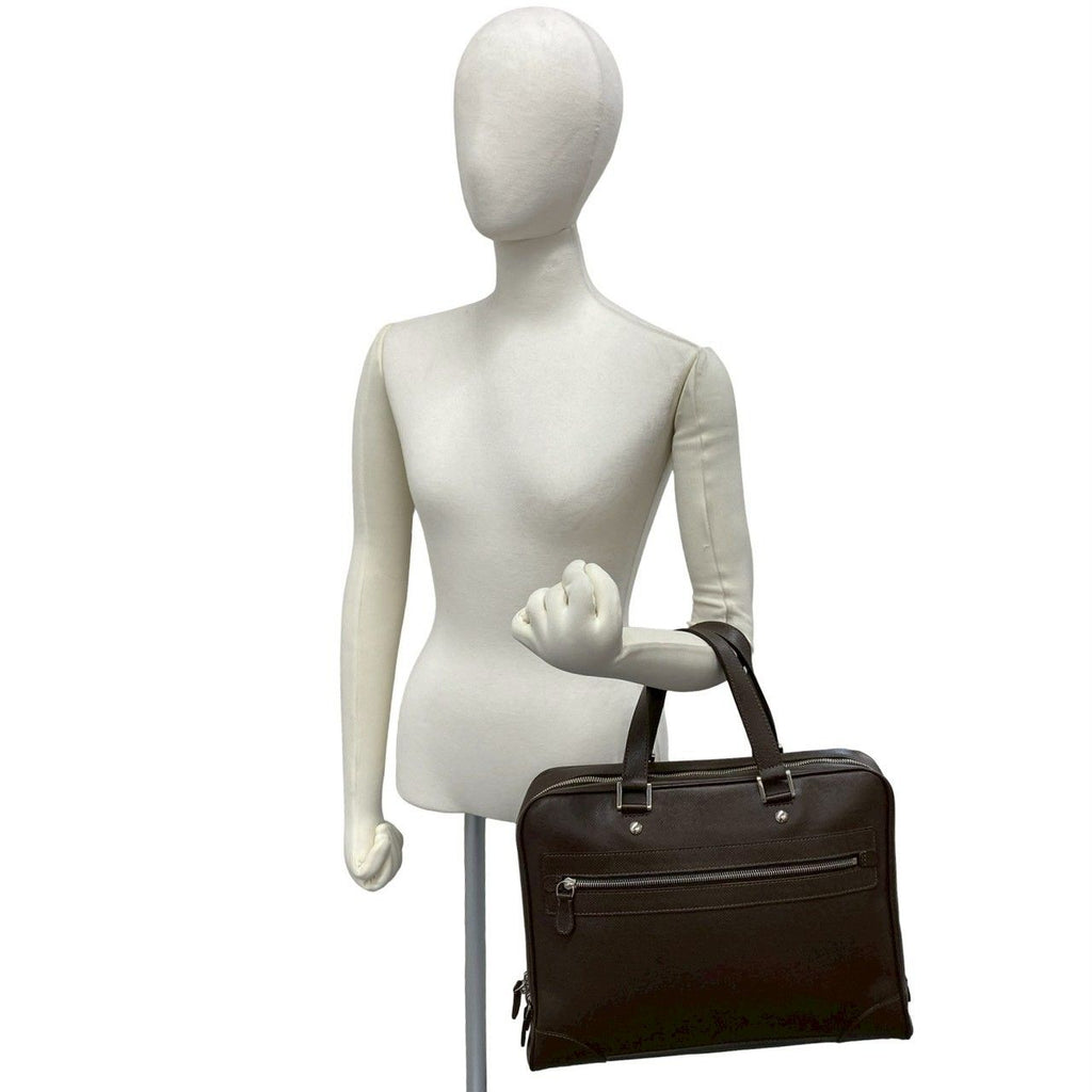 Louis Vuitton Taiga Leather Business Briefcase Handbag Brown — view 2