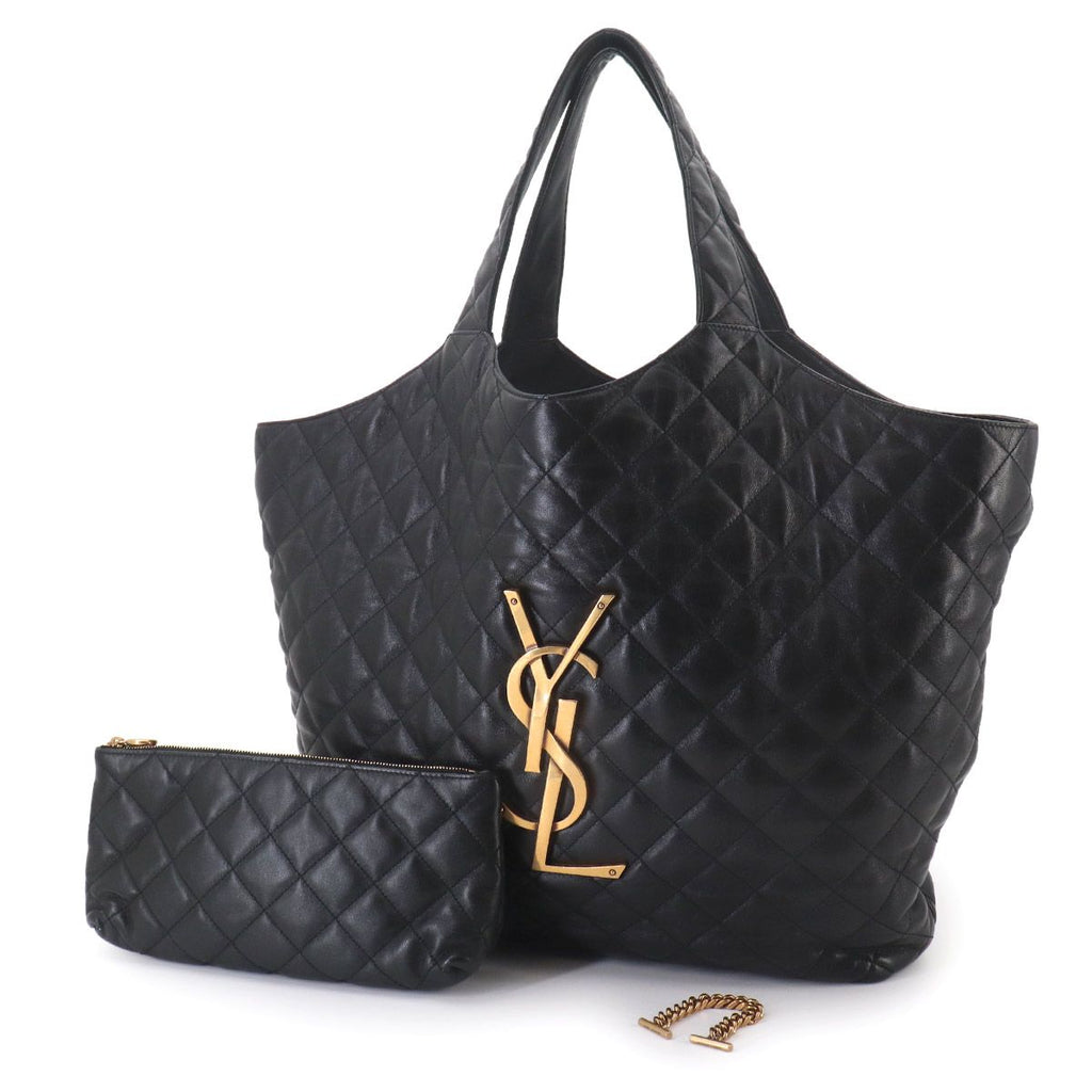 Saint Laurent Icare Maxi Shopping Tote Leather Black — view 2