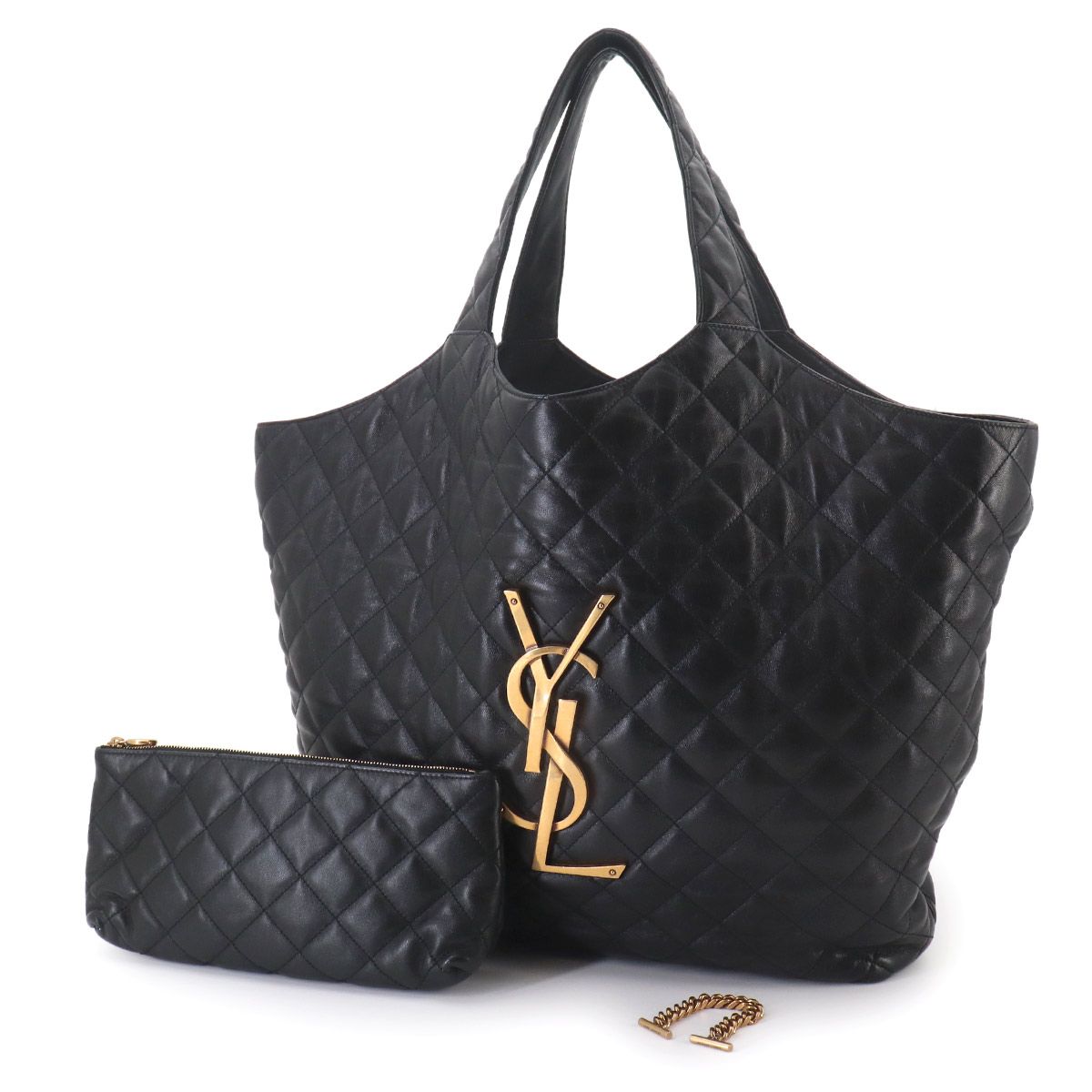 Saint Laurent Icare Maxi Shopping Tote Leather Black — view 2