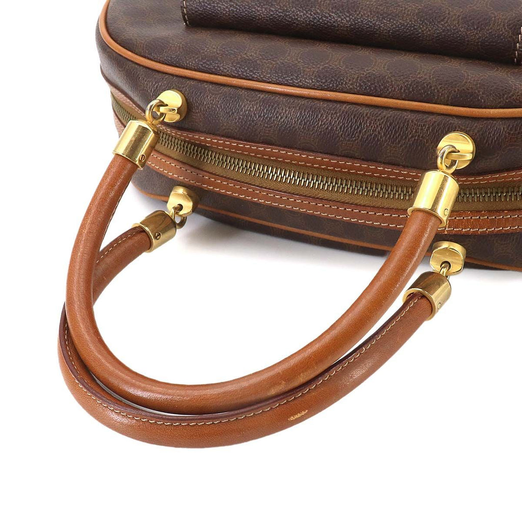 Celine Macadam Hand Bag Leather Brown Gold Vintage — view 5