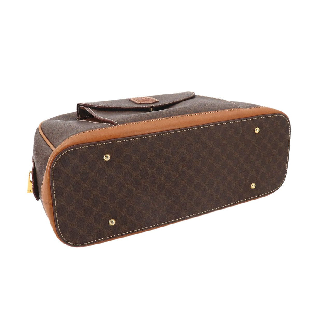 Celine Macadam Hand Bag Leather Brown Gold Vintage — view 4