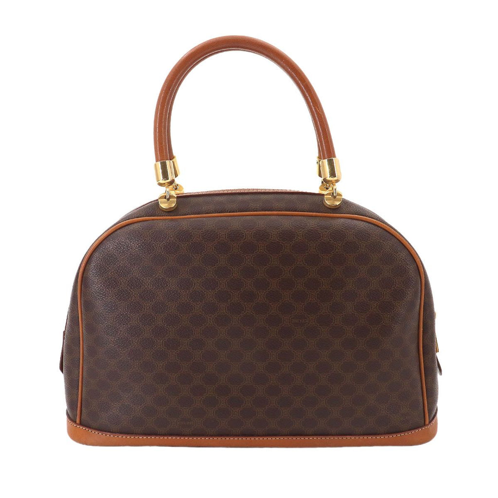 Celine Macadam Hand Bag Leather Brown Gold Vintage — view 2