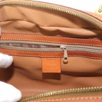 Celine Macadam Hand Bag Leather Brown Gold Vintage — view 7