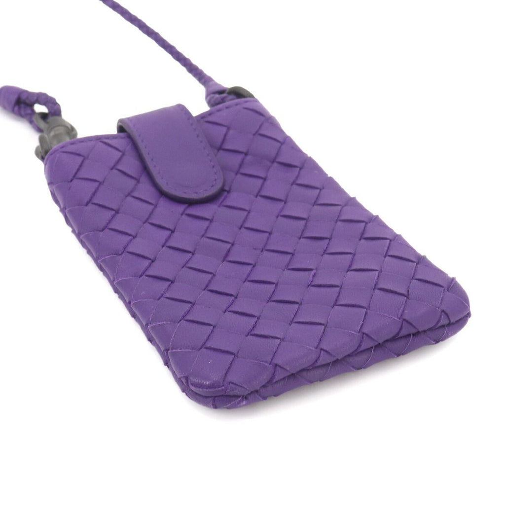 Bottega Veneta Intrecciato Phone Case Pouch Leather Purple — view 4
