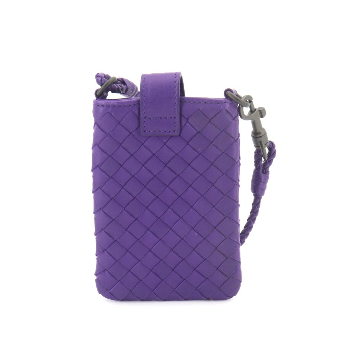 Bottega Veneta Intrecciato Phone Case Pouch Leather Purple — view 2