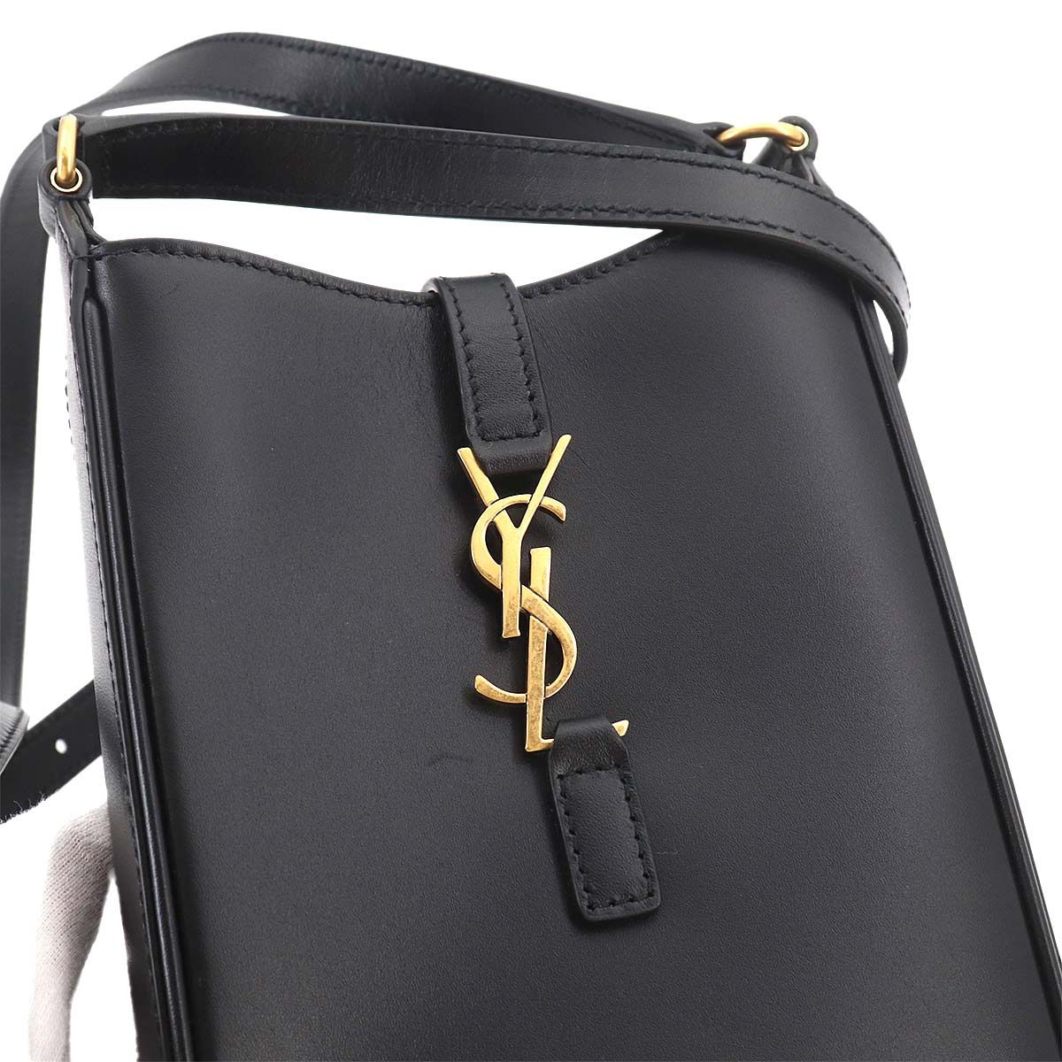Saint Laurent le 5 a 7 Vertical Mini Crossbody Shoulder Bag Leather Black — view 9