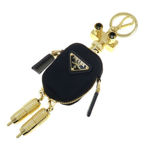 Prada Re-Nylon Bag Charm Robot Gold Plated