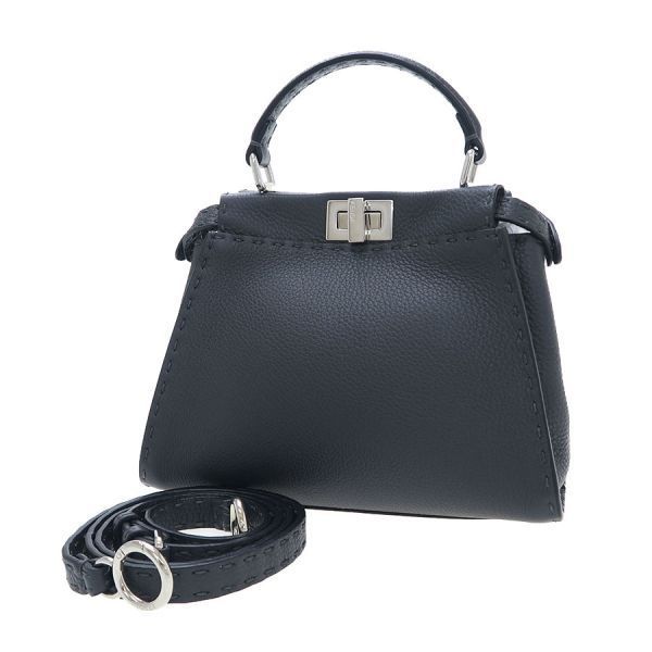 Fendi Peekaboo Mini Selleria Gray Handbag