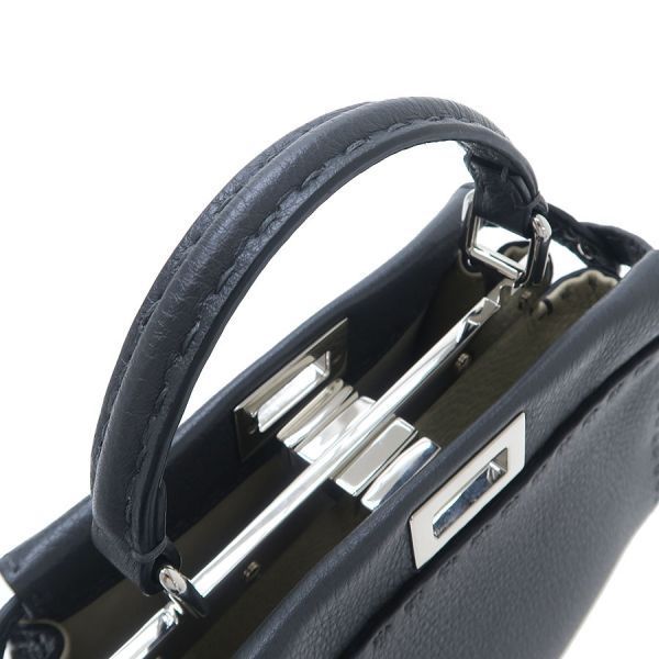 Fendi Peekaboo Mini Selleria Gray Handbag — view 3